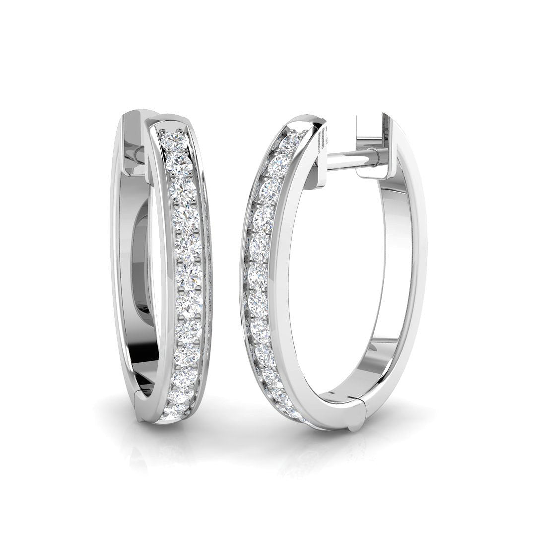 Hoop Earrings - Trovy 0.25ct Gold Brilliant Sparkle