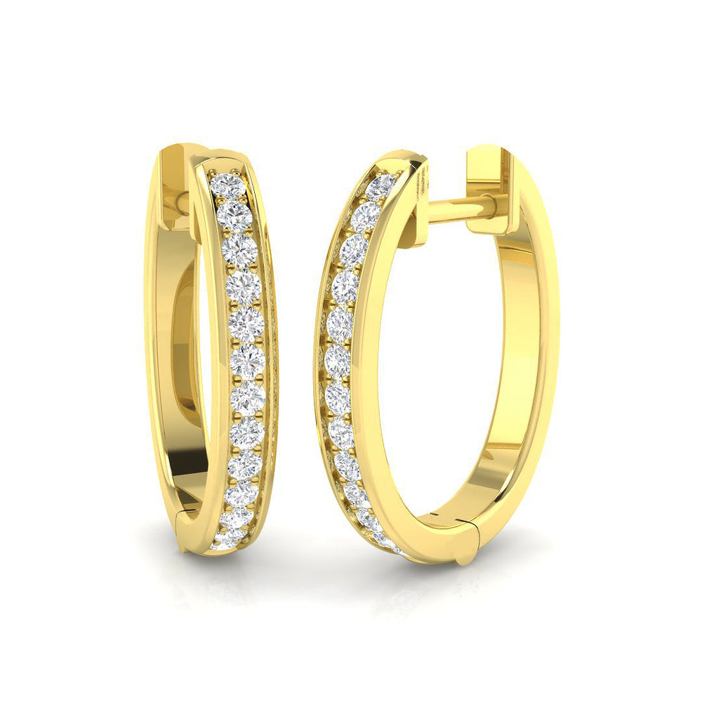 Hoop Earrings - Trovy 0.25ct Gold Brilliant Sparkle