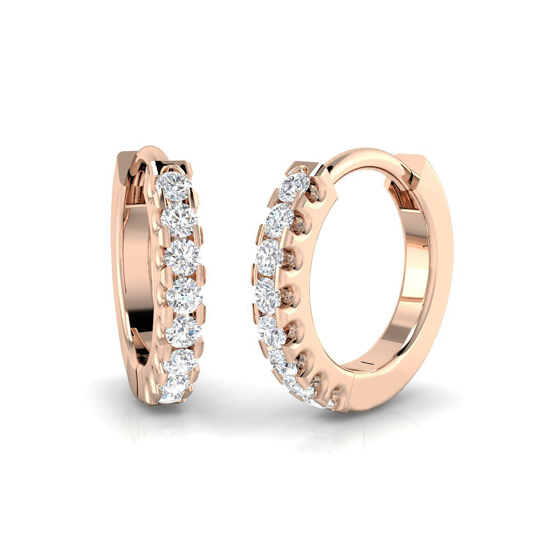 Trugy Gold Hoop Earrings with Sparkling Diamond Accents