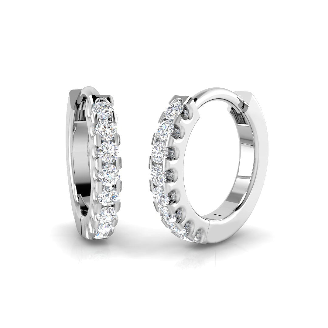0.07ct Natural Diamond Round Cut Stud Earrings in 18K White Gold