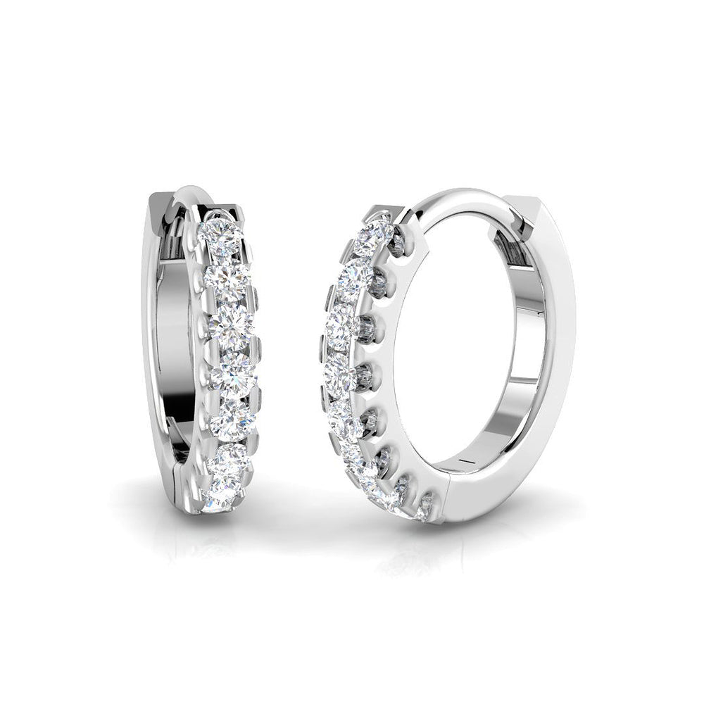 0.07ct Natural Diamond Round Cut Stud Earrings in 18K White Gold