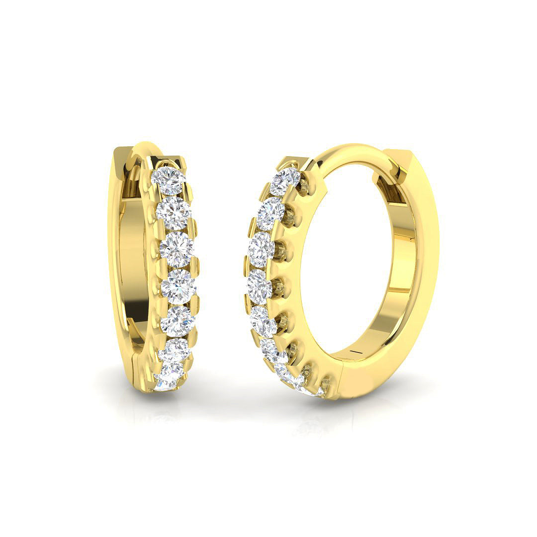0.07ct Natural Diamond Round Cut Stud Earrings in 18K Yellow Gold