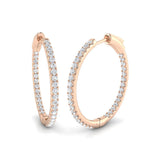 Hoop Earrings - Erevy 0.5ct-1ct Round Cut
