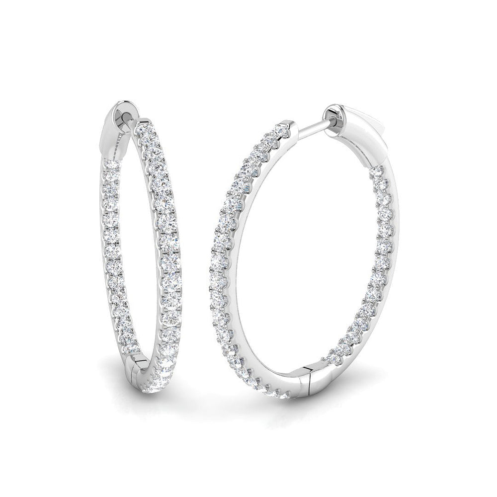Hoop Earrings - Erevy 0.5ct-1ct Round Cut