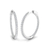 Hoop Earrings - Erevy 0.5ct-1ct Round Cut