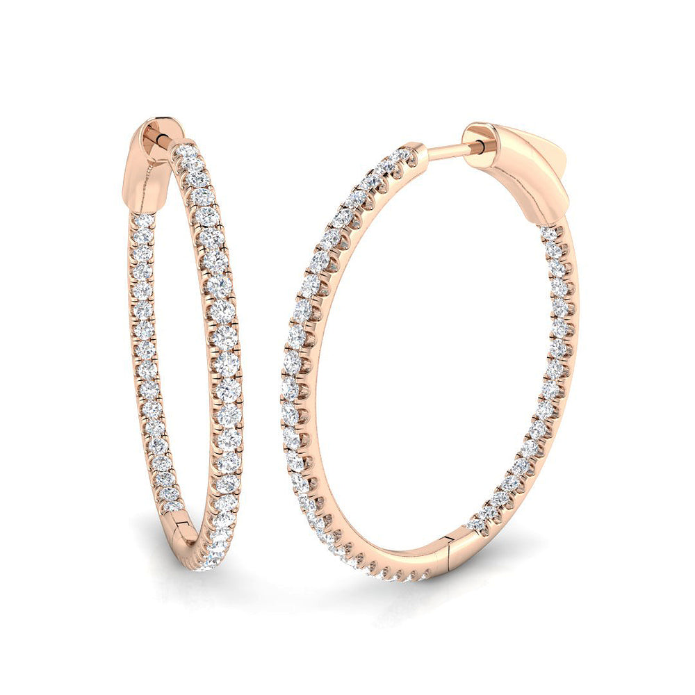 Hoop Earrings - Erety 1ct Round Cut