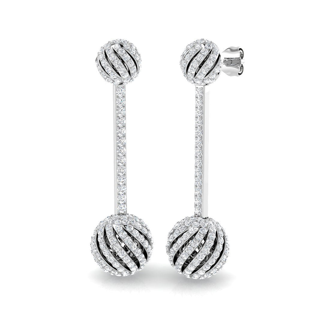 Trofy 2ct Gold Drop & Trilogy Diamond Earrings - Luxurious Elegance