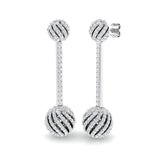 Trofy 2ct Gold Drop & Trilogy Diamond Earrings - Luxurious Elegance