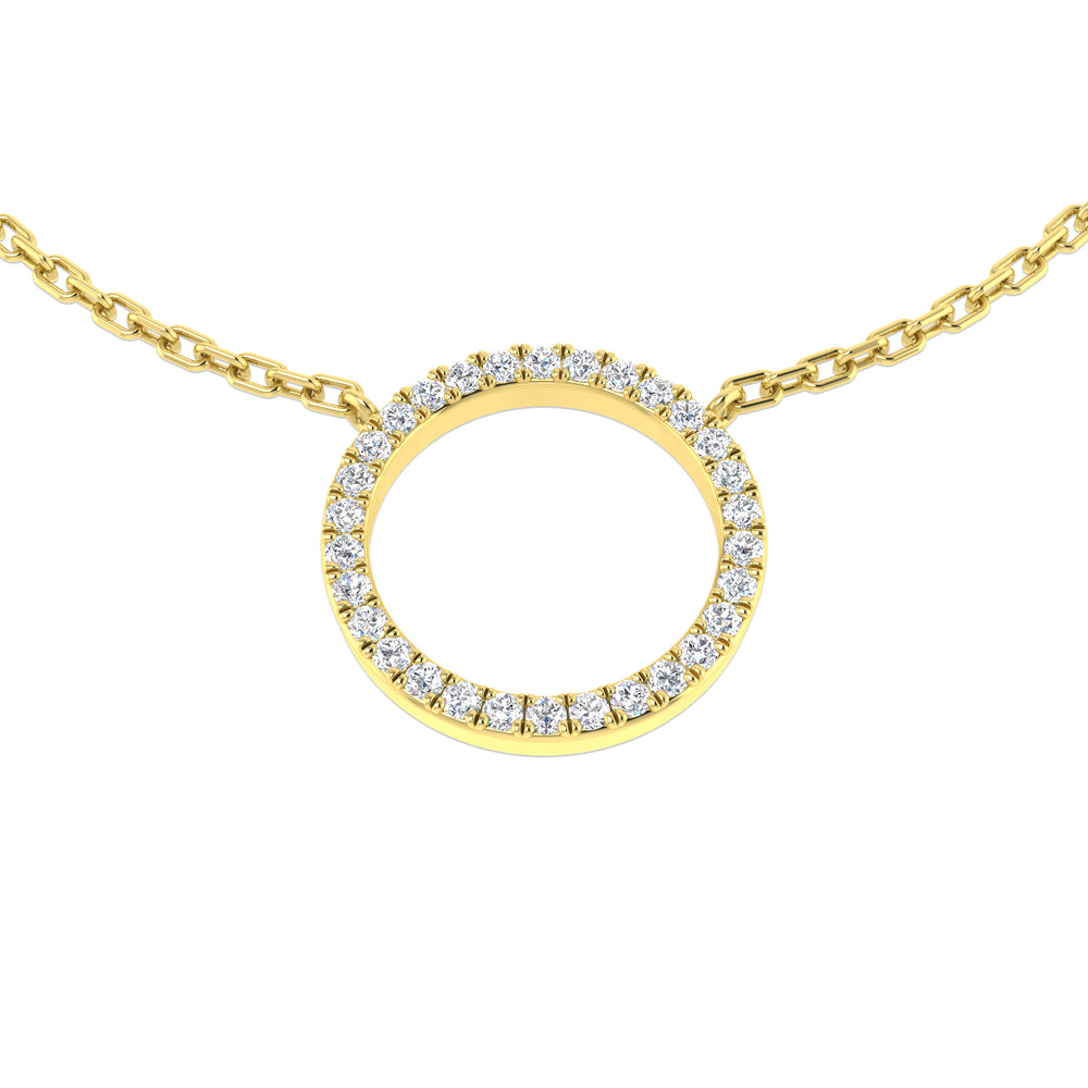 Coleus Diamond Circle of Life Necklace 0.1ct to 0.33ct Gold Platinum