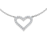 Honor Heart Diamond Necklace 0.1ct Gold Platinum
