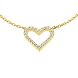 Honor Heart Diamond Necklace 0.1ct Gold Platinum