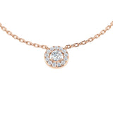 Hope Halo Diamond Necklace 0.15ct to 0.33ct Gold Platinum