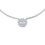Hope Halo Diamond Necklace 0.15ct to 0.33ct Gold Platinum