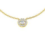 Hope Halo Diamond Necklace 0.15ct to 0.33ct Gold Platinum