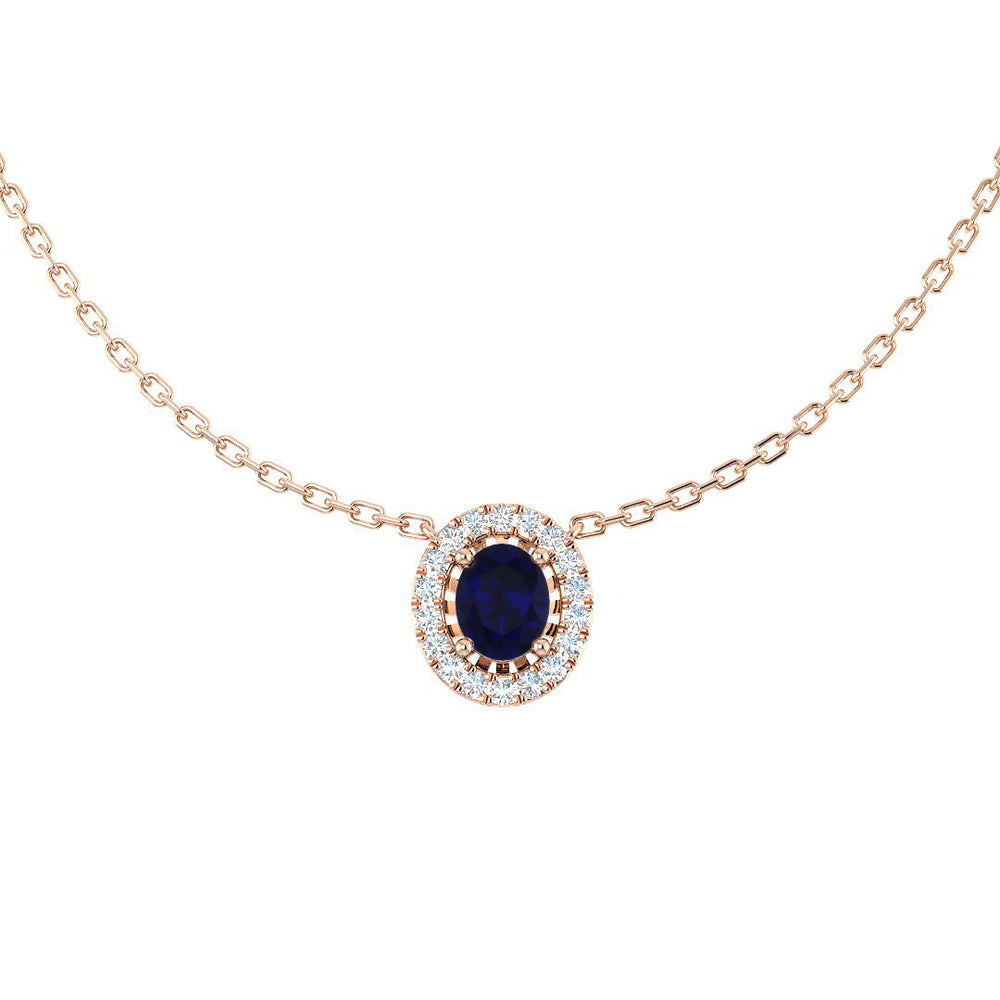 Ida Blue Sapphire Necklace 0.5ct Platinum Gold