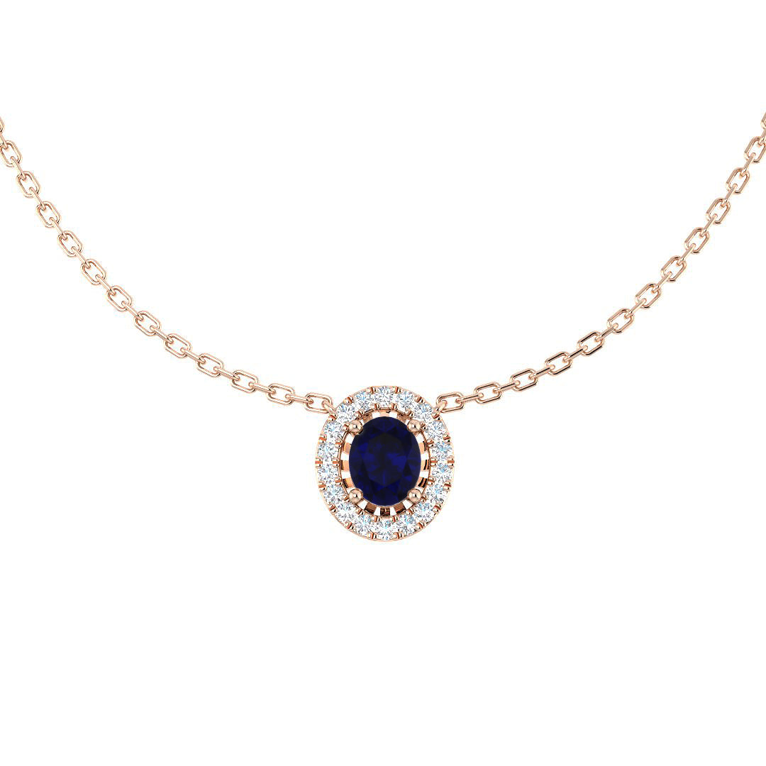 Ida Blue Sapphire Necklace 0.5ct Platinum Gold