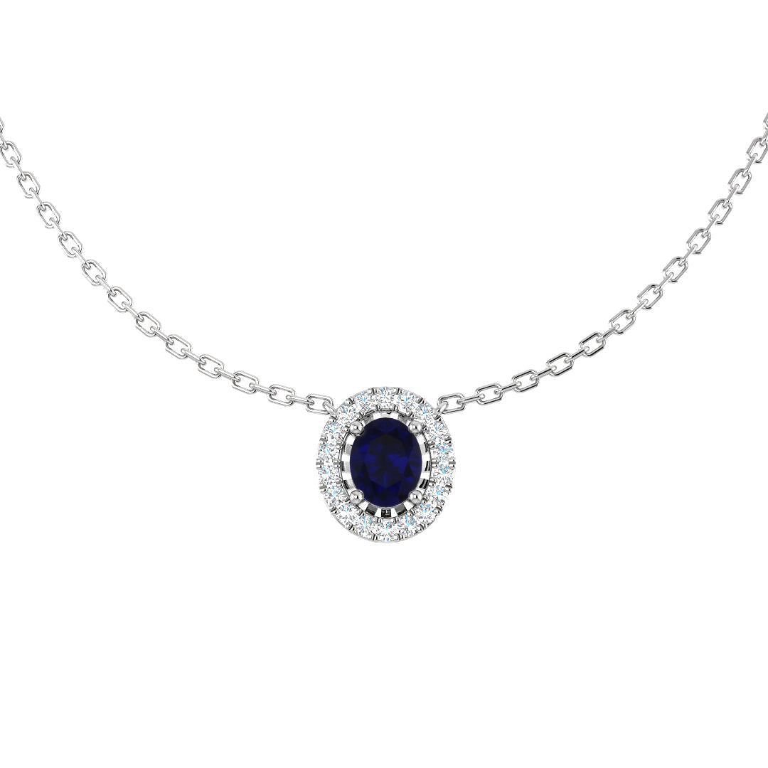 Ida Blue Sapphire Necklace 0.5ct Platinum Gold