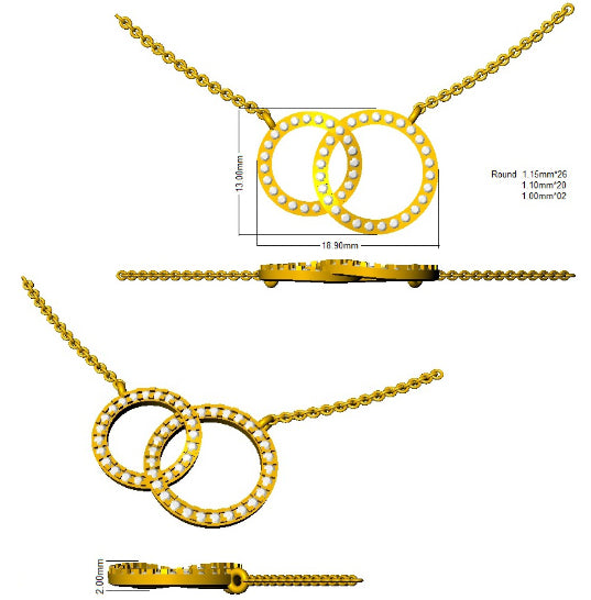 Gaura Circle of Life Pendant Necklace 0.25 to 0.5ct Gold Platinum