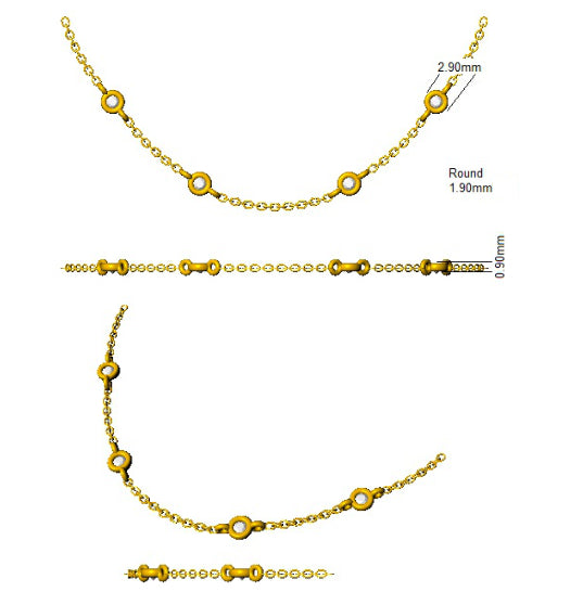 Cicely Necklace Diamond Spectacle 0.2ct to 3ct Gold Platinum