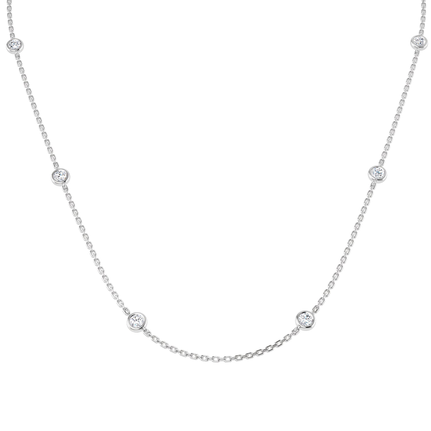 0.80 Ct D-E/VS Lab Grown Diamond Spectacle Necklaces 9k White Gold Ready To Ship