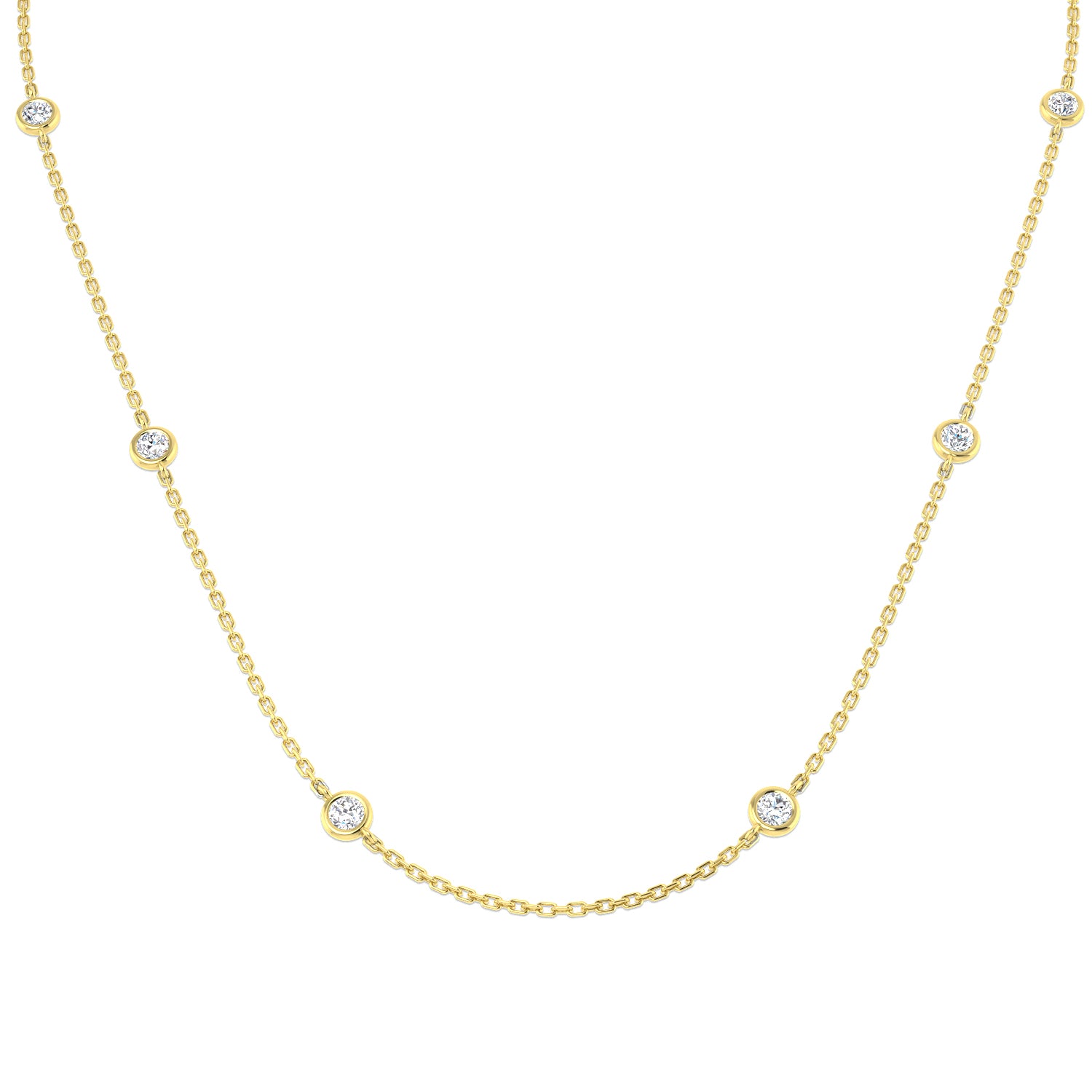0.80 Ct DE/VS Lab Grown Diamond Spectacle Necklaces 9k Yellow Gold Ready To Ship