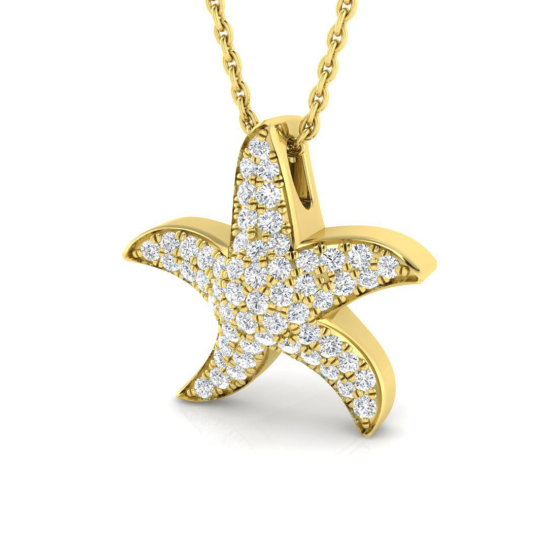 Mimosa Diamond Pendant 0.25ct to 0.75ct Gold (Without Chain )