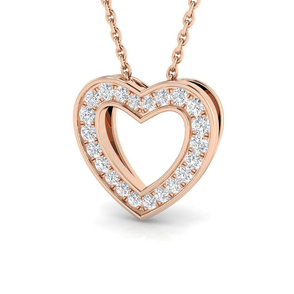 Rosa Heart Pendant 0.2ct Diamond Gold (Without Chain )
