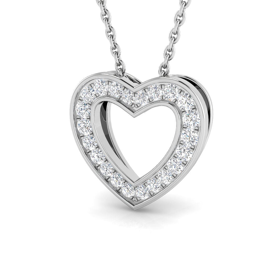 Rosa Heart Pendant 0.2ct Diamond Gold (Without Chain )