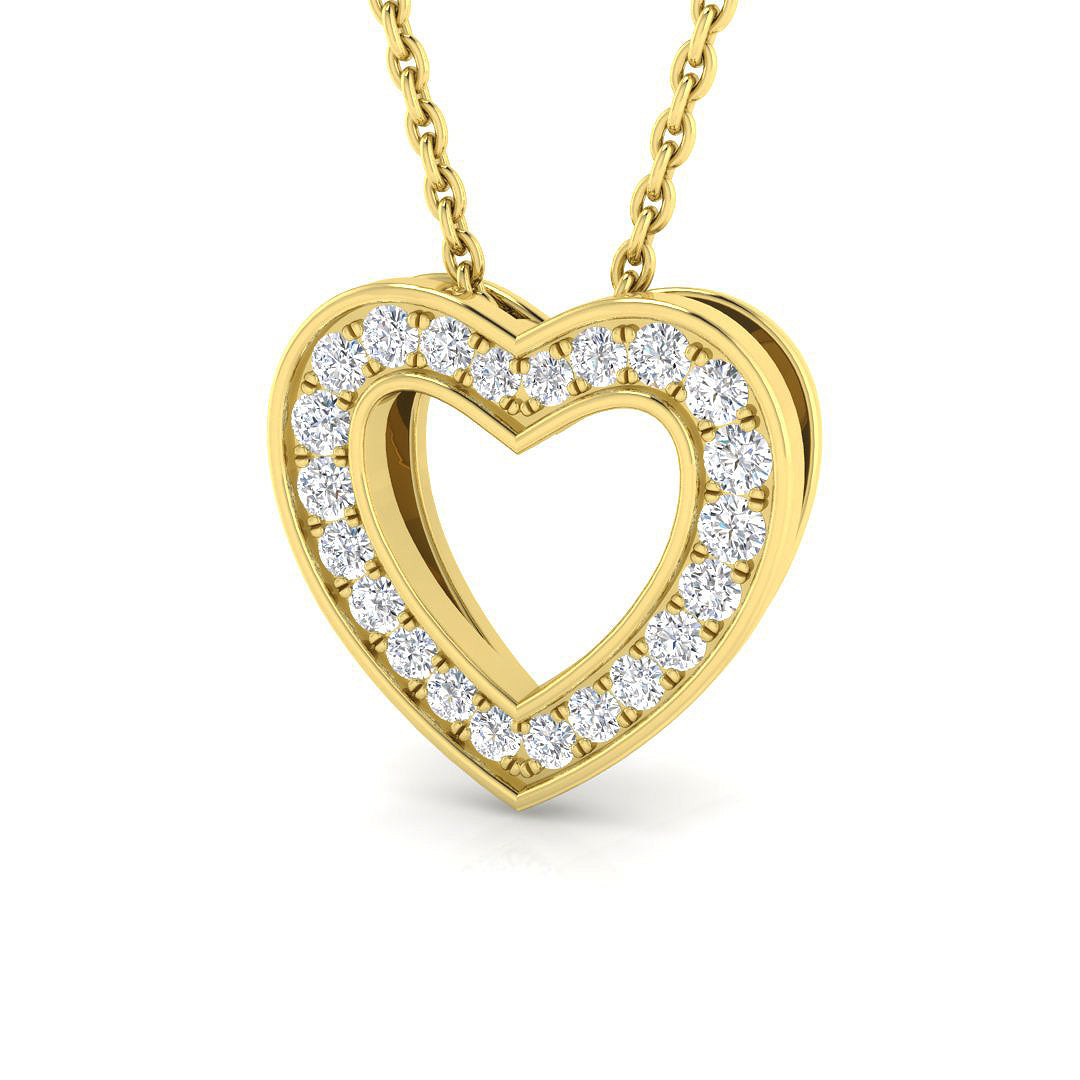 Rosa Heart Pendant 0.2ct Diamond Gold (Without Chain )