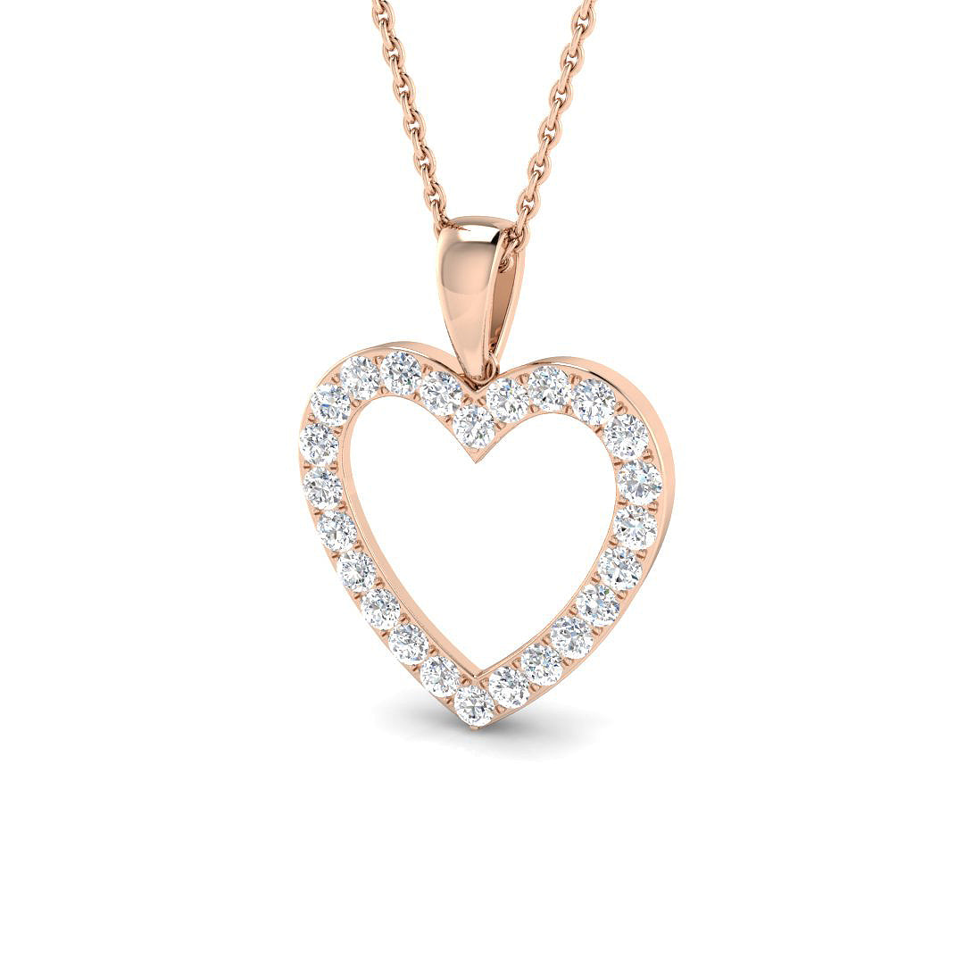 Sedum Heart Pendant 0.5ct to 4.5ct Diamond Gold (Without Chain )