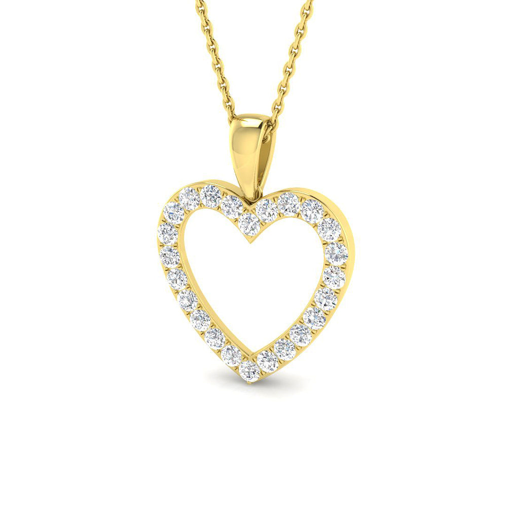 Sedum Heart Pendant 0.5ct to 4.5ct Diamond Gold (Without Chain )