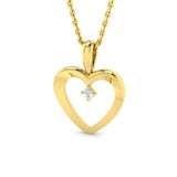 Silene Heart Pendant 0.1ct Diamond in  and Gold(Without Chain )