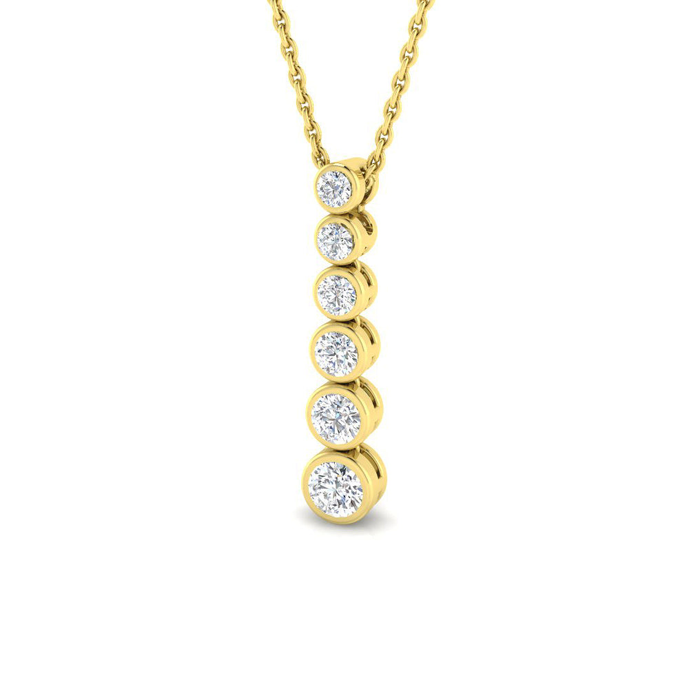 Myrtle Drop Diamond Necklace 0.33ct to 0.5ct Gold (Without Chain )