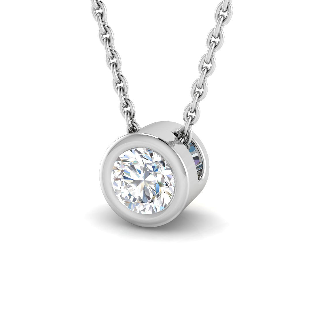 0.3 Carat D-E/VS Lab Grown Round Diamond Solitaire Pendant 9k White Gold ,Ready To Ship