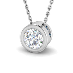 0.5 Carat D-E/VS Lab Grown Round Diamond Solitaire Pendant 9k White Gold Ready To Ship