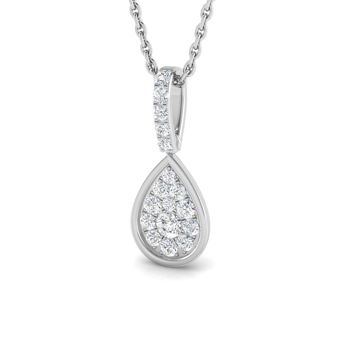 Peony Diamond Cluster Pendant 0.2ct Gold (Without Chain )