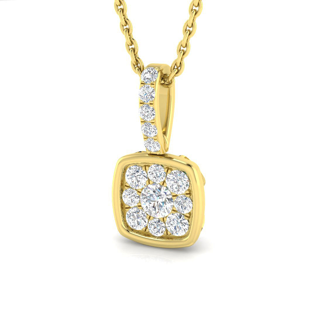 Phlox Cluster Pendant 0.25ct Diamond Gold (Without Chain )