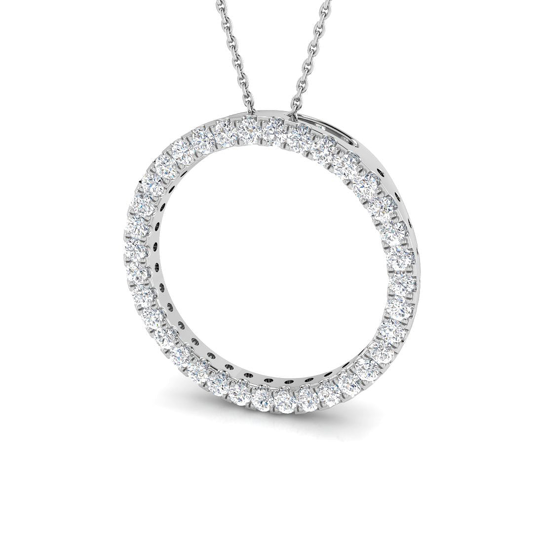 0.80 Carat D-E/VS Lab Grown Diamond Designer Pendant 9k White Gold Ready To Ship