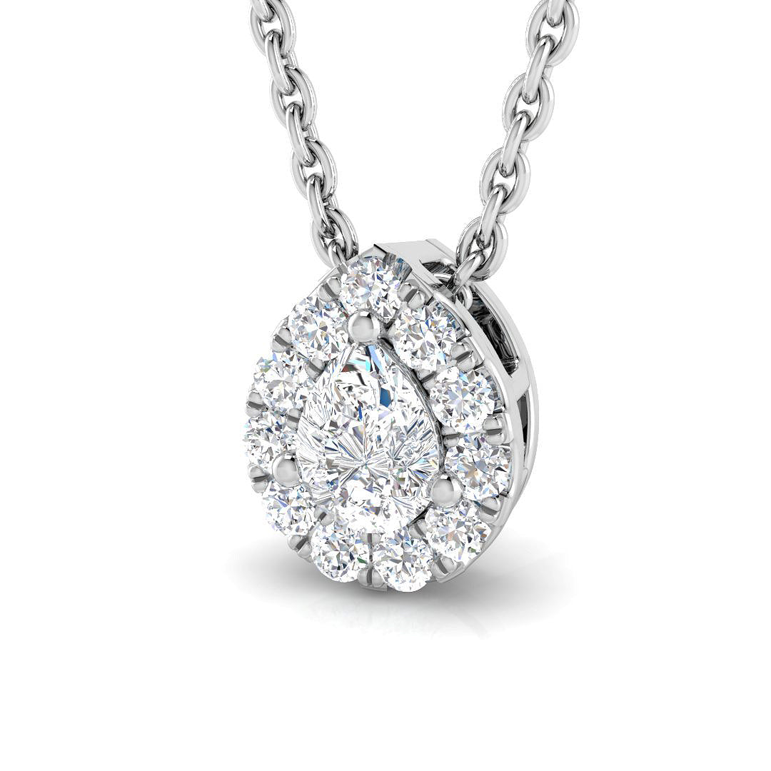 Crane Halo Pendant 0.2ct to 0.3ct Gold  Diamond(Without Chain )