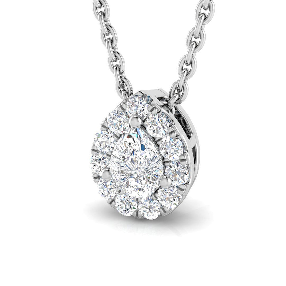 Crane Halo Pendant 0.2ct to 0.3ct Gold  Diamond(Without Chain )