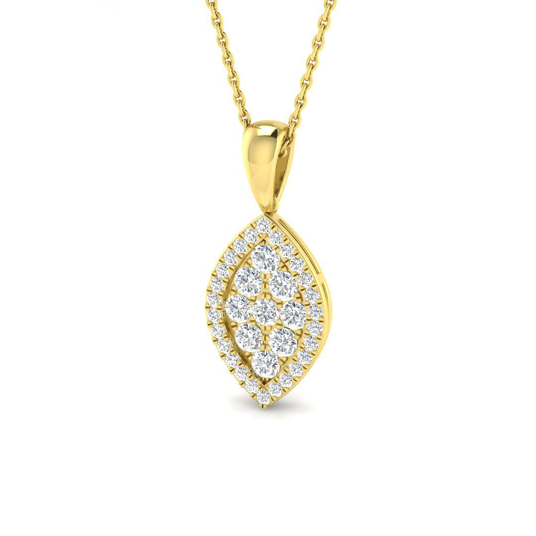 Freda Cluster Pendant 0.5ct Gold  Diamond(Without Chain )