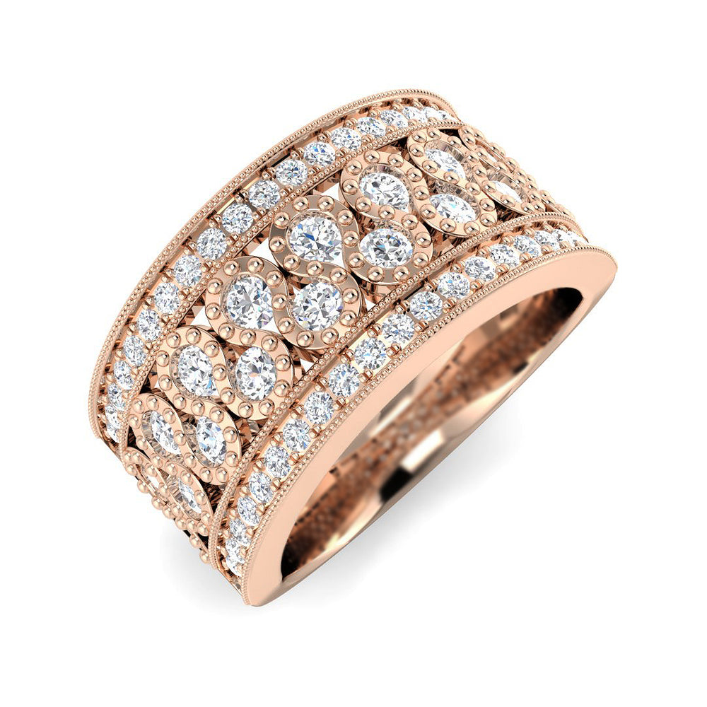 Vintage Diamond Ring, Yellow Gold Diamond Ring, Cluster Diamond Ring