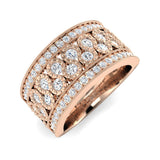 Vintage Diamond Ring, Yellow Gold Diamond Ring, Cluster Diamond Ring