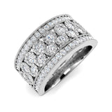 Round Cut Diamond Ring, Half Eternity Ring, Natural Diamond Ring