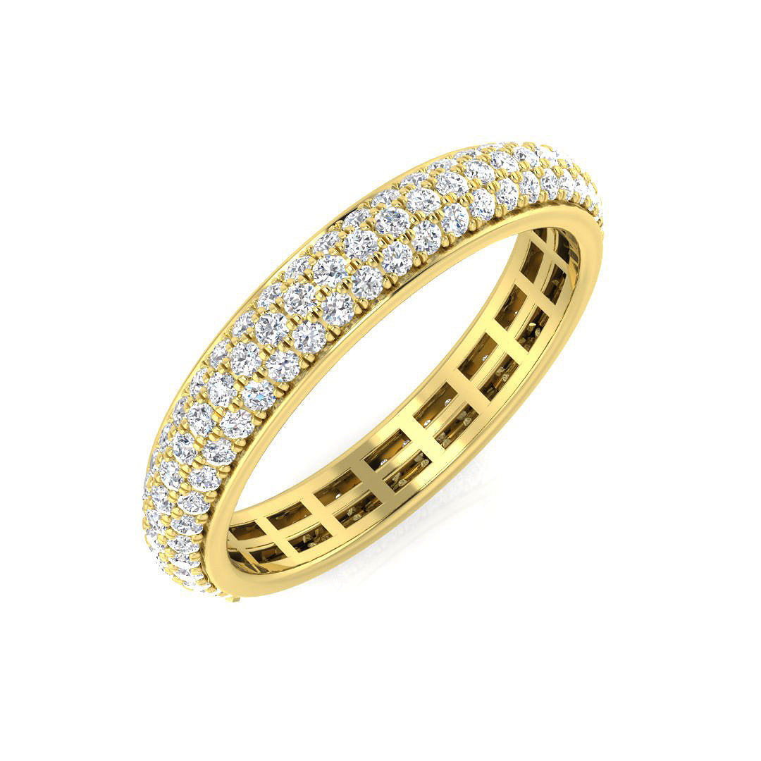 1.00ct Lab-Grown Round Cut D/VVS Diamond Pave Set Full Eternity Ring.
