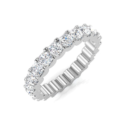 1.00 to 4.00 Carat Lab-Grown Round Cut D/VVS Diamond U-Prong Set Full Eternity Ring.