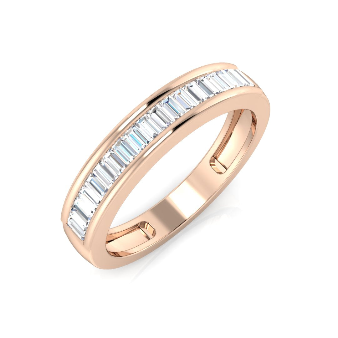 0.30-1.00ct Lab-Grown D/VVS Baguette Cut Diamond Half Eternity Ring.