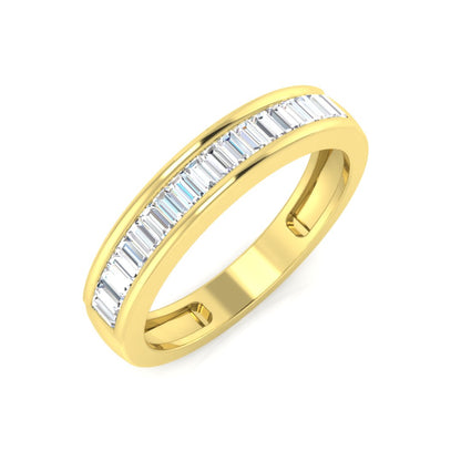 0.30-1.00ct Lab-Grown D/VVS Baguette Cut Diamond Half Eternity Ring.