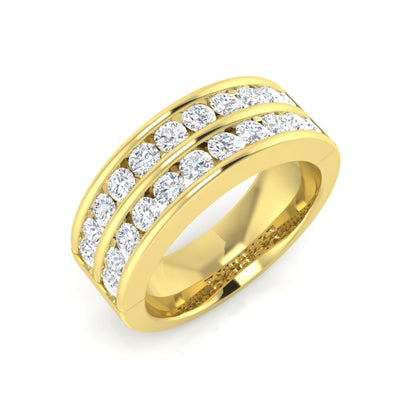 0.50-1.00ct Lab-Grown D/VVS Round Cut Diamond Half Eternity Ring.