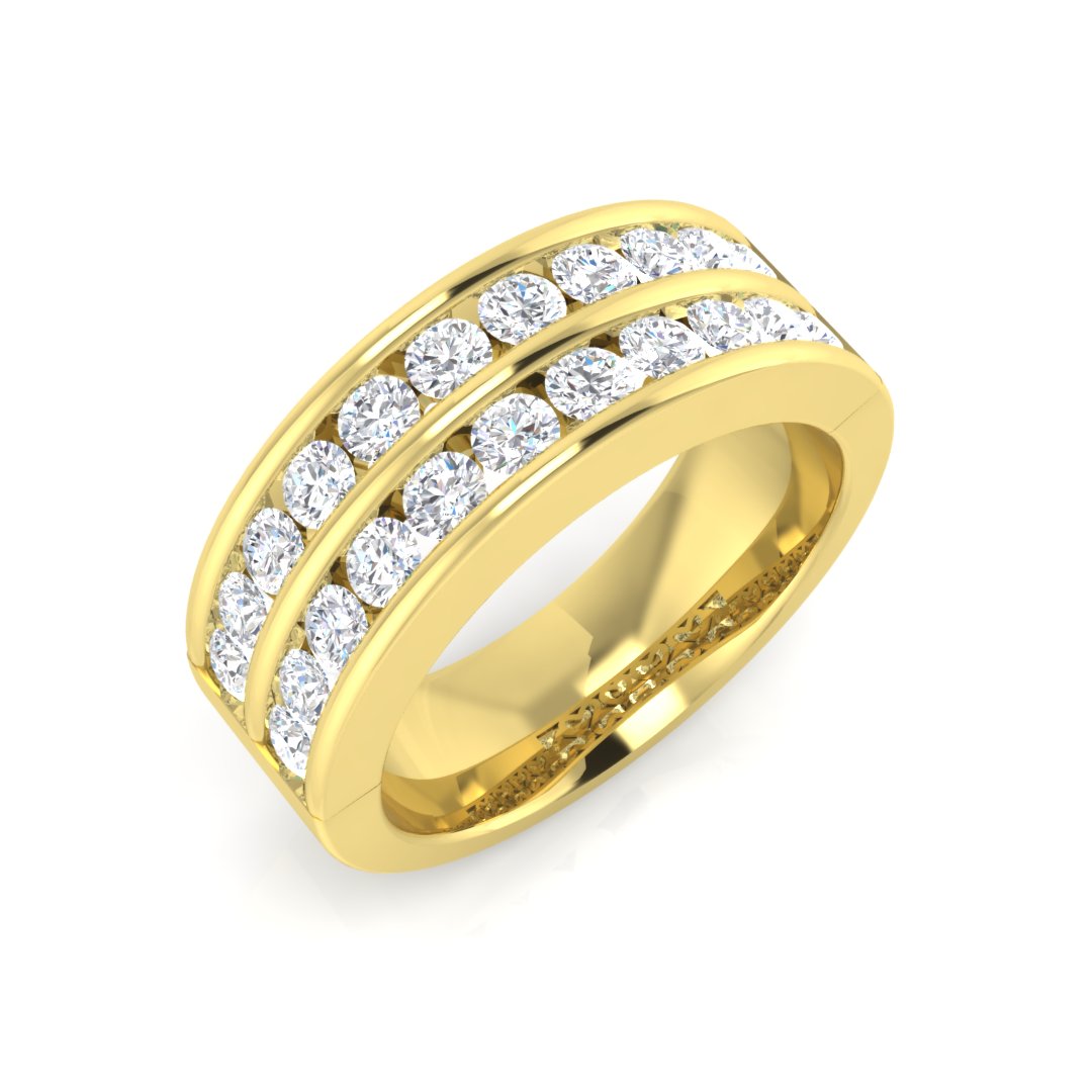 Lab-Grown Double Row Diamond Channel Set Half Eternity Ring | 0.5ct - 1ct